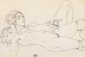 Two Reclining Nude Girls